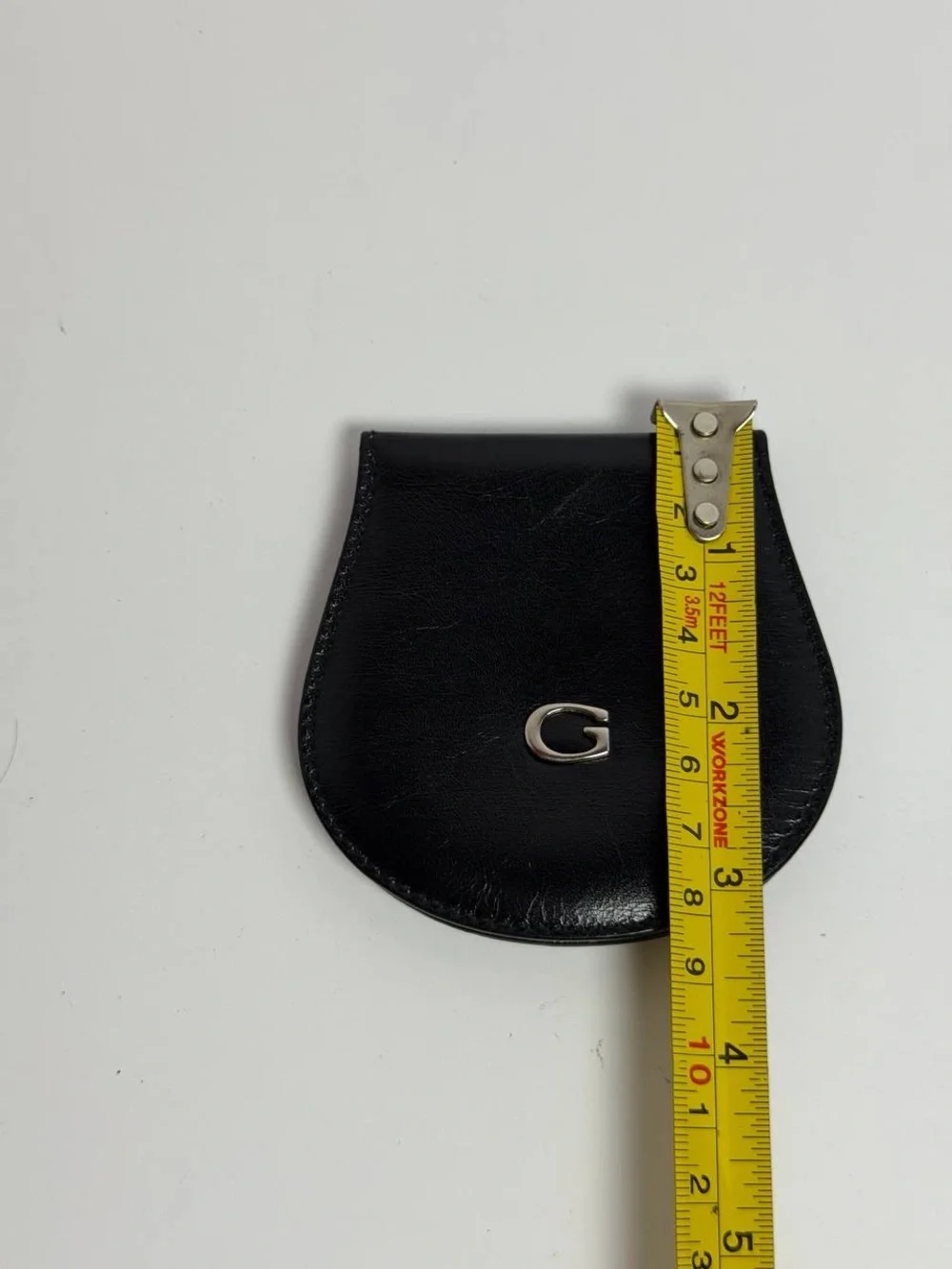 Vintage G Logo Black Leather Coin Purse Pouch - Picture 6 of 9